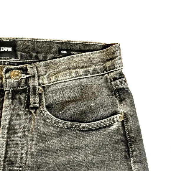 Edwin Hana Classic Straight Crop Rapture Black Wash Denim Jeans Women's 24 NWT - Picture 5 of 11